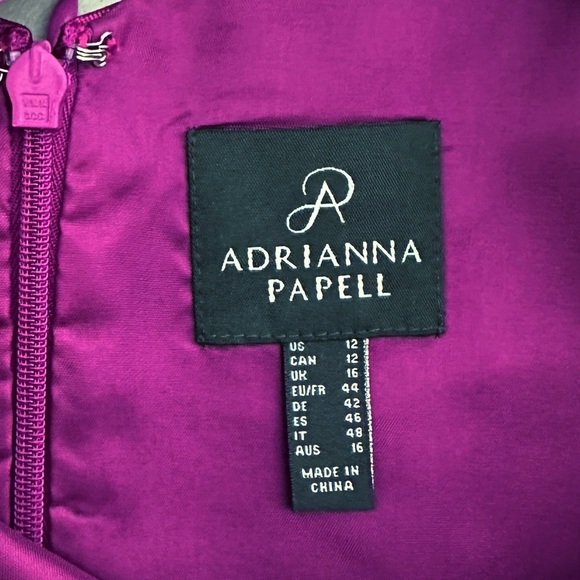 NWT Adrianna Papell Jacquard Party Dress in Cosmo Pink Size 12 - Picture 4 of 13